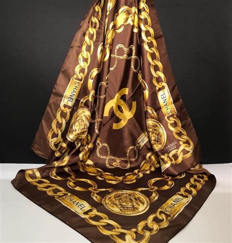 vintage chanel silk scarf with emblems|antique Chanel silk scarf.